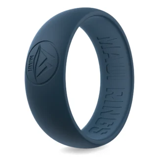 Navy blue resilient silicone ring for activities in the navy or for on an expedition.
