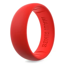 Fire red classic silicone ring men flexible and breathable alternative ring for men.