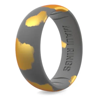 Gold grey marble women classic silicone ring men flexible and breathable safe ring.