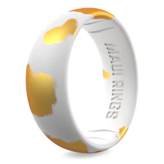 Gold marble classic women silicone ring men flexible and breathable safe ring.