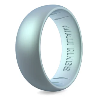 Metallic blue diamond classic silicone ring men engagement rings for men.