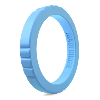 Elegant stackable silicone ring women blue sky comfortable and breathable wearing alone or mix and match.