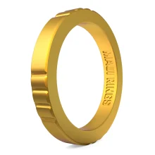 Elegant stackable silicone ring women yellow gold comfortable and breathable wearing alone or mix and match.