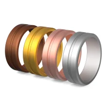 Marriage sport women silicone ring men engagement rings for men alternative set of 4 bronze, gold, rose gold, silver.