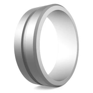Metal silver sport silicone ring men alternative ring daily-wear engagement rings for men.